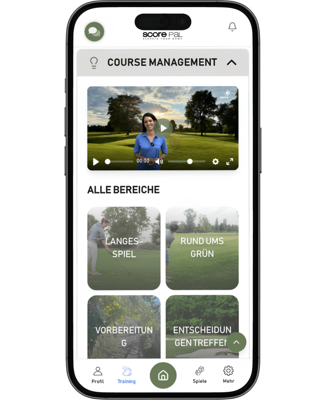 ScorePal Course Management Übersicht